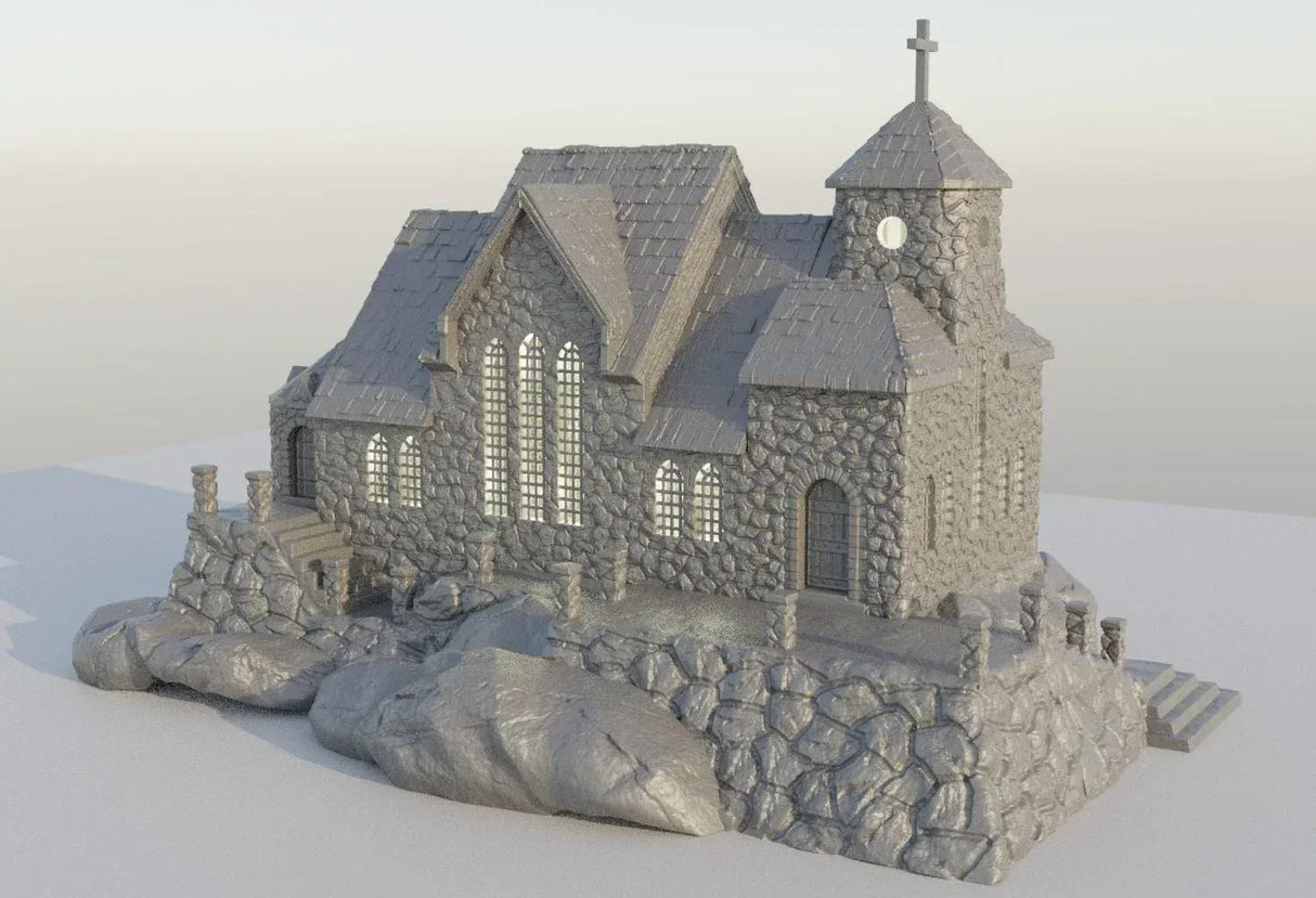Tabletop Terrain Building Medieval Mountain Church