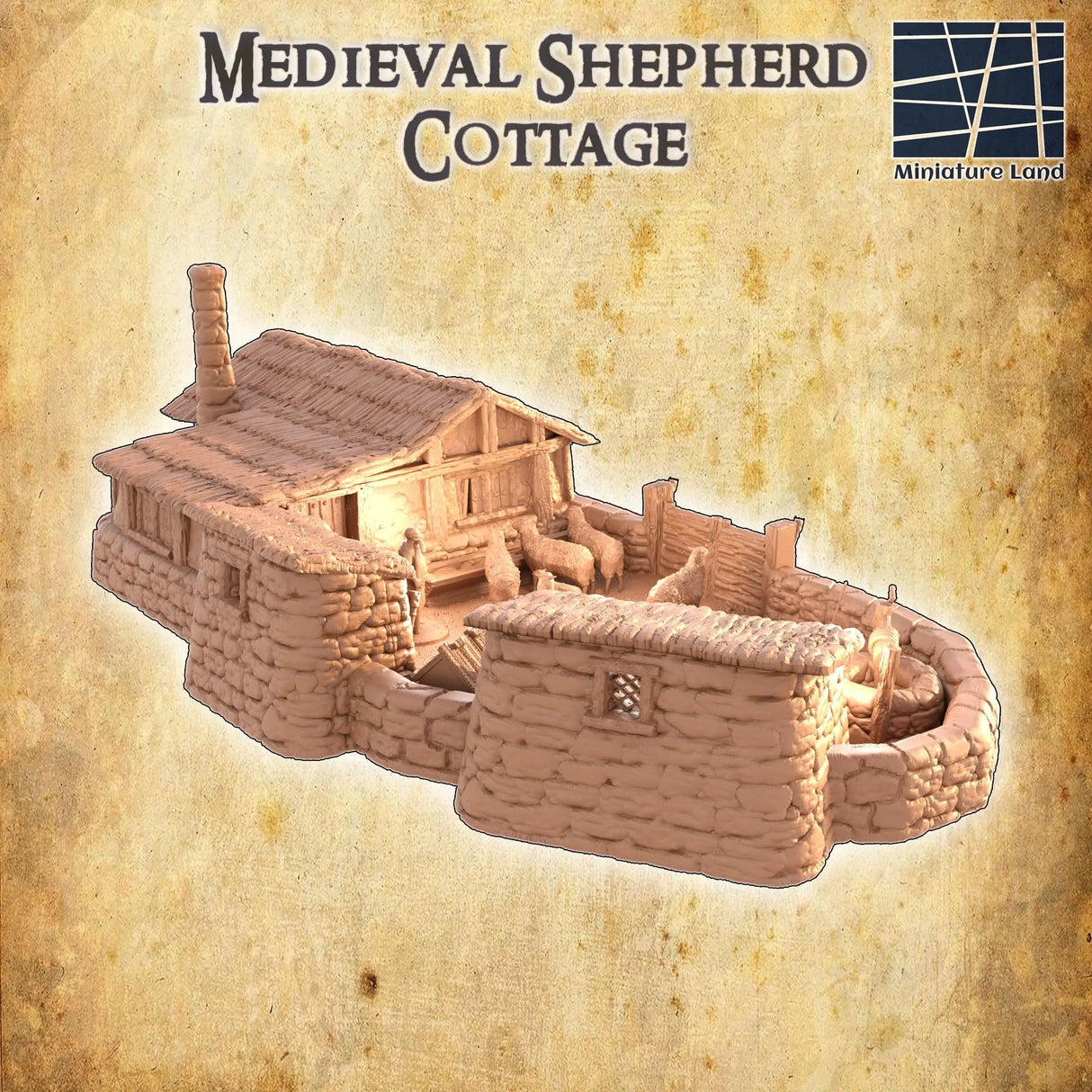 Tabletop Terrain Building Medieval Shepherd Cottage