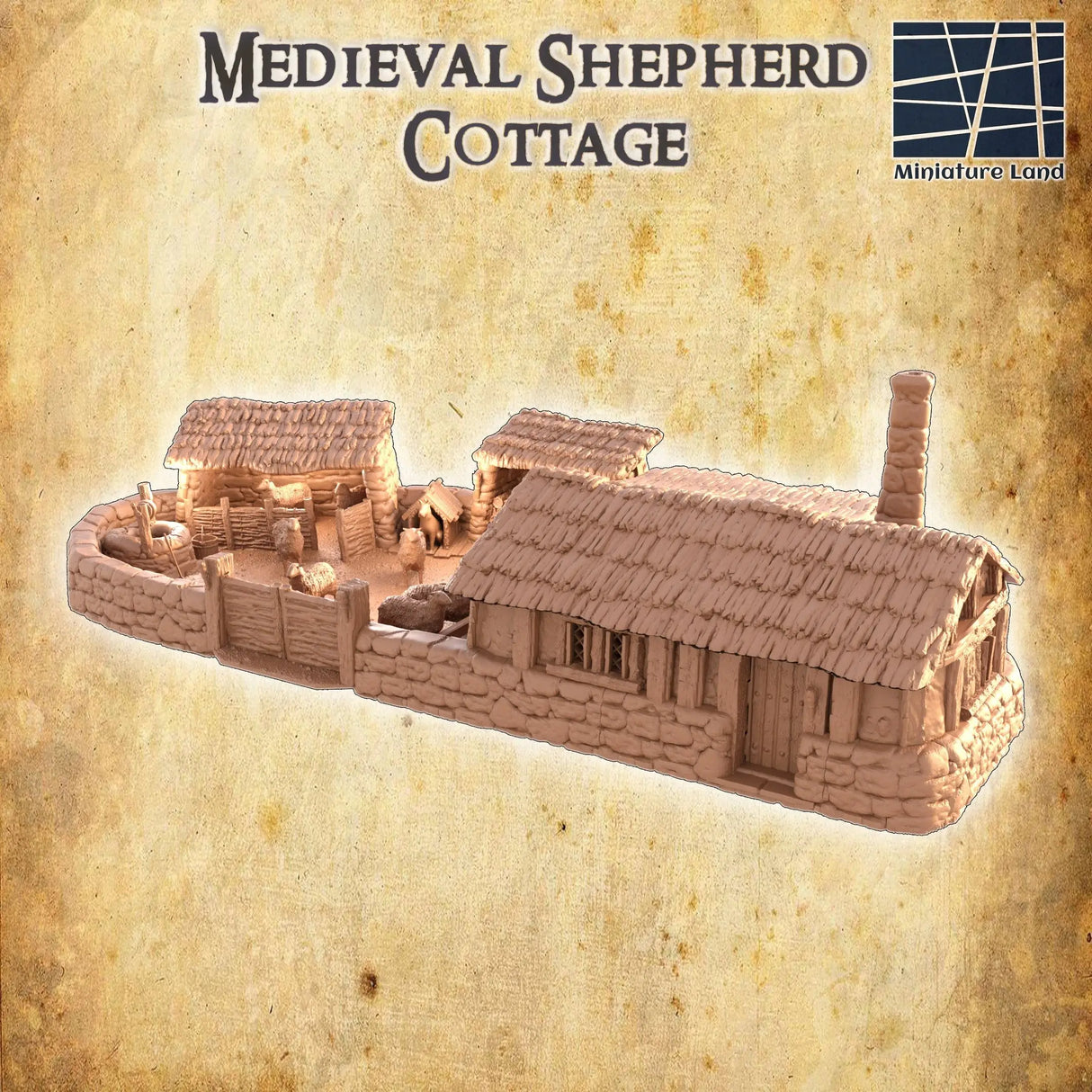 Tabletop Terrain Building Medieval Shepherd Cottage