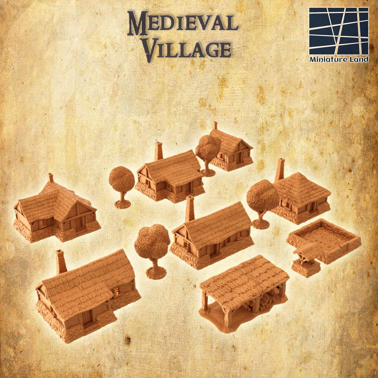 Tabletop Terrain Building Medieval Village