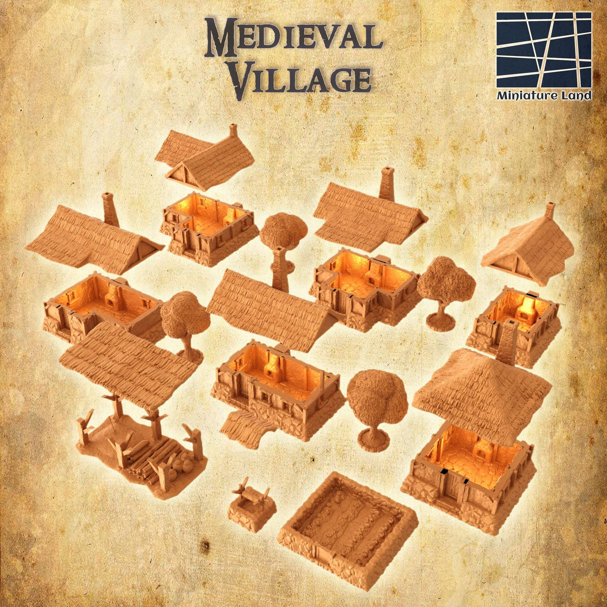 Tabletop Terrain Building Medieval Village