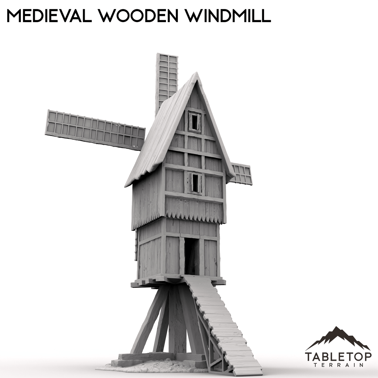 Tabletop Terrain Building Medieval Wooden Windmill