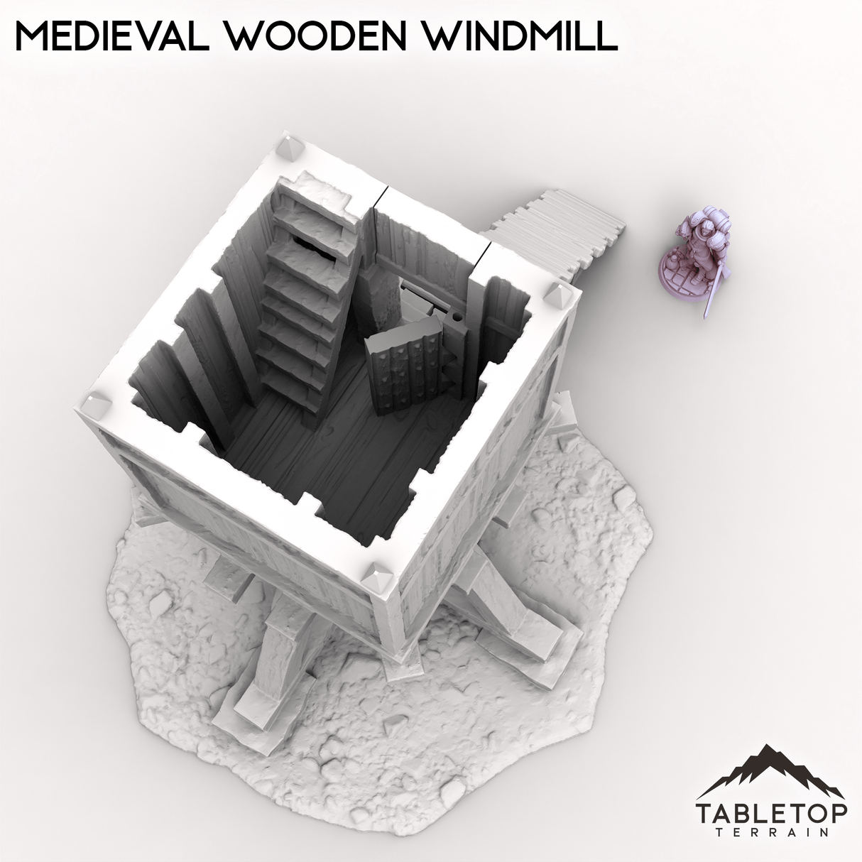 Tabletop Terrain Building Medieval Wooden Windmill