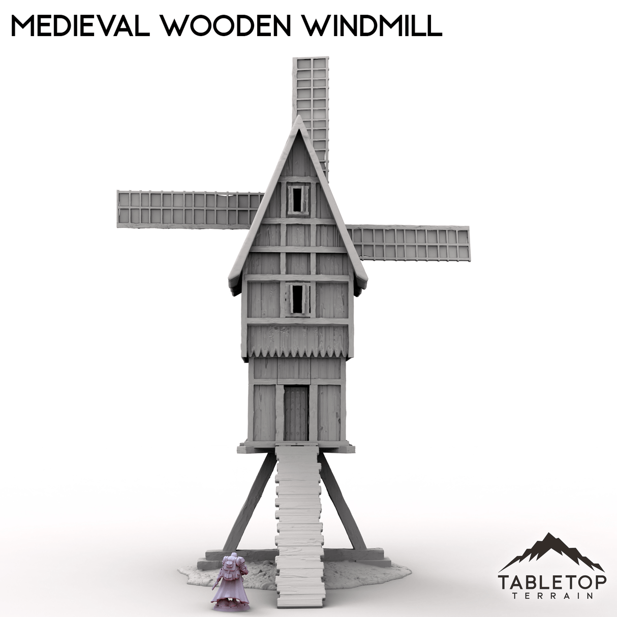 Tabletop Terrain Building Medieval Wooden Windmill
