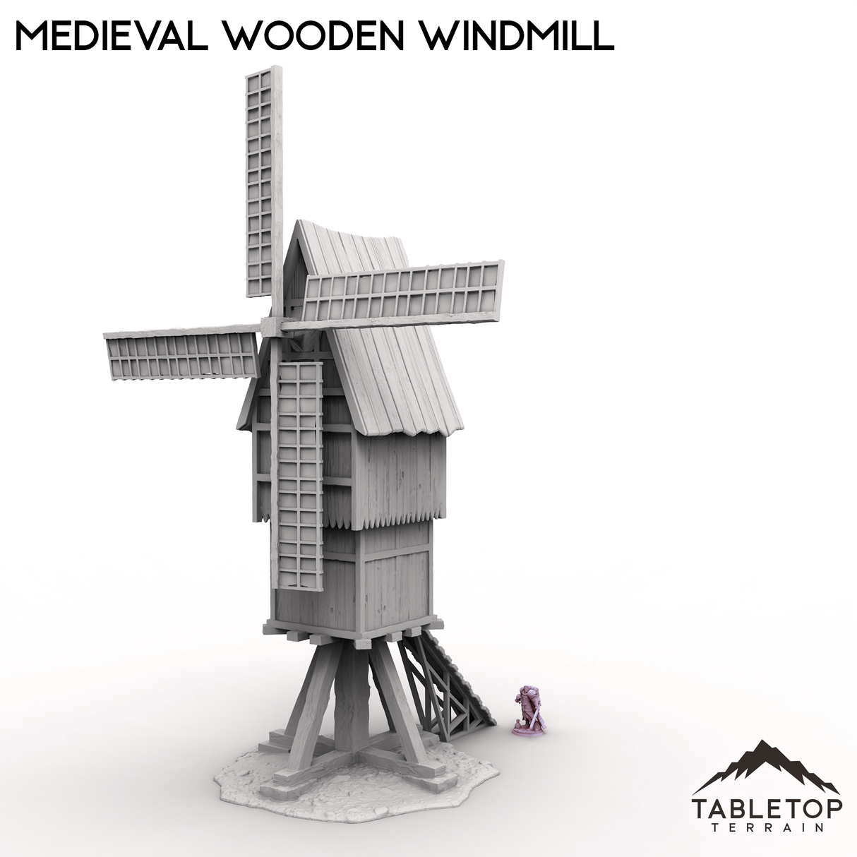 Tabletop Terrain Building Medieval Wooden Windmill