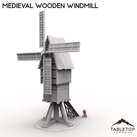 Tabletop Terrain Building Medieval Wooden Windmill