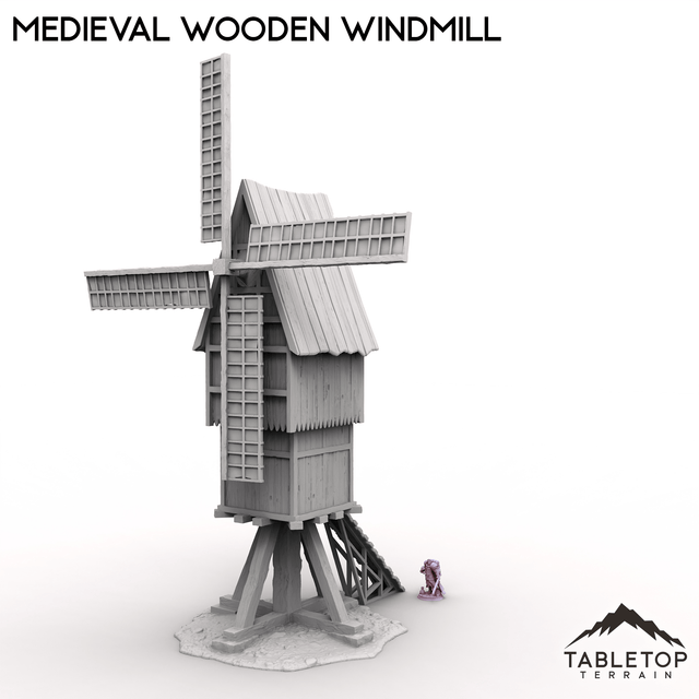 Tabletop Terrain Building Medieval Wooden Windmill