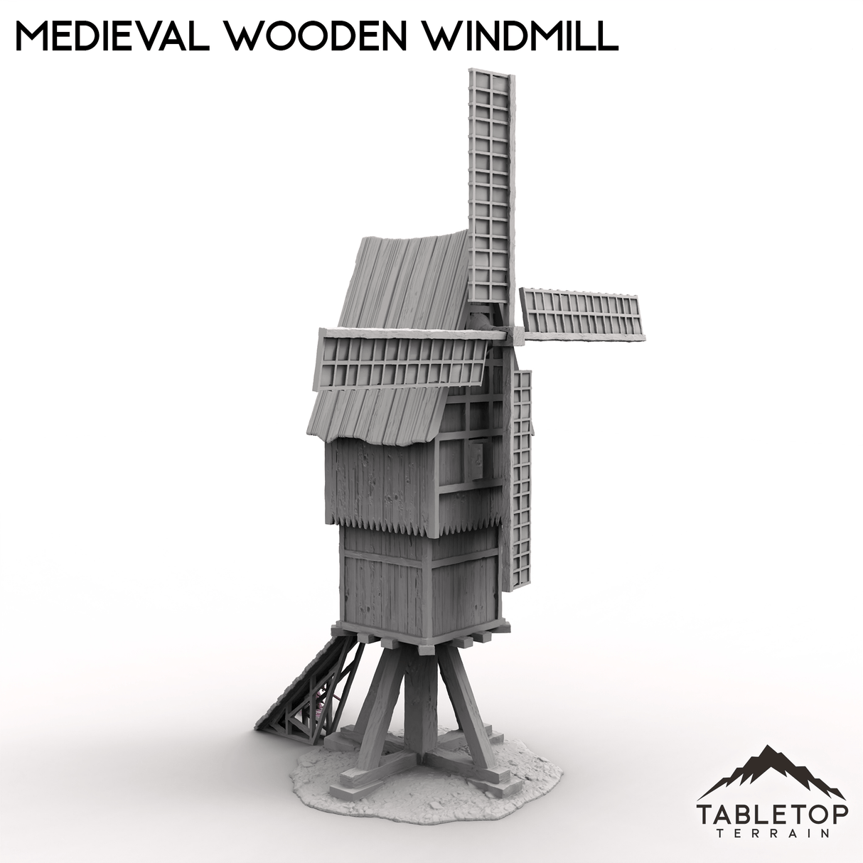Tabletop Terrain Building Medieval Wooden Windmill