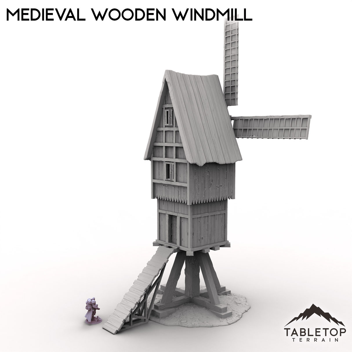 Tabletop Terrain Building Medieval Wooden Windmill