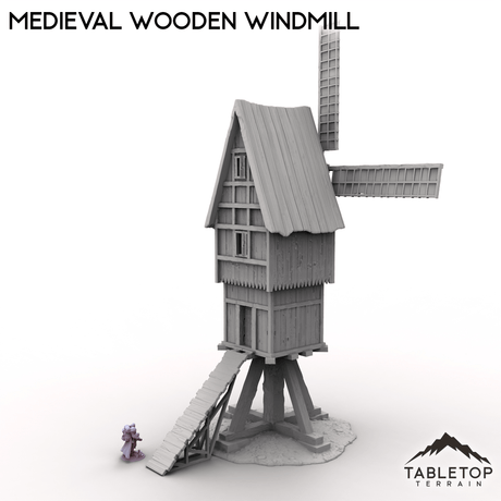Tabletop Terrain Building Medieval Wooden Windmill