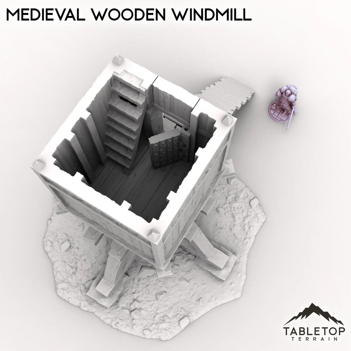Tabletop Terrain Building Medieval Wooden Windmill