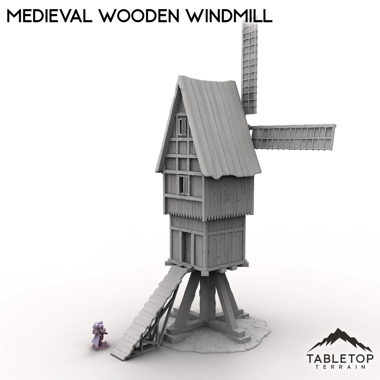 Tabletop Terrain Building Medieval Wooden Windmill