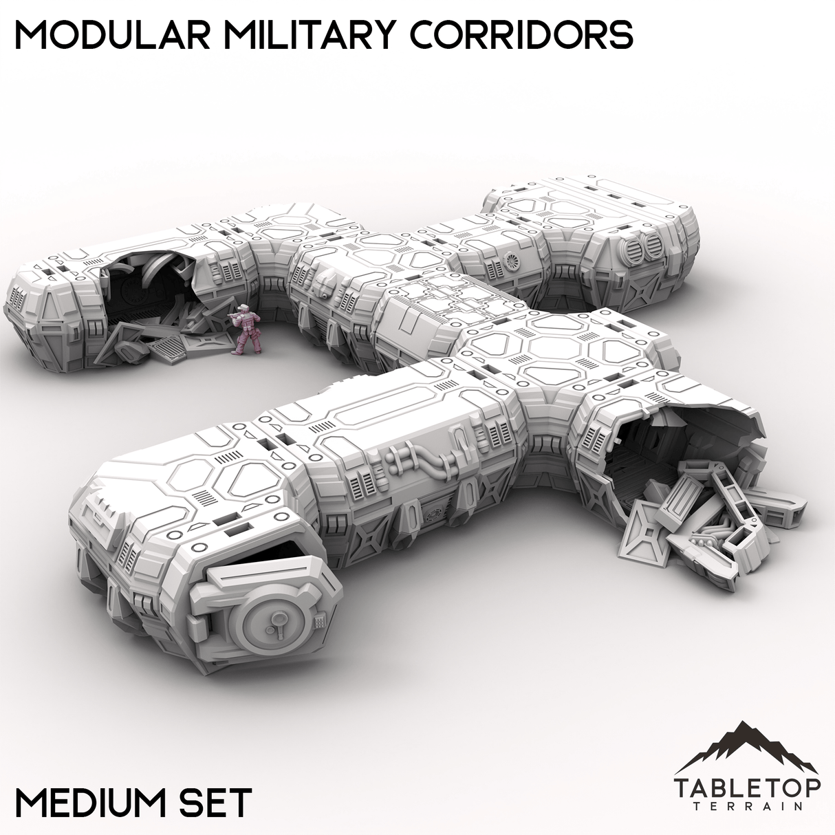 Tabletop Terrain Building Medium Modular Military Corridors