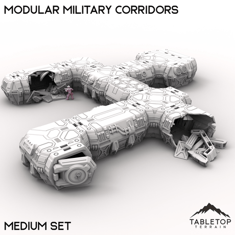 Tabletop Terrain Building Medium Modular Military Corridors