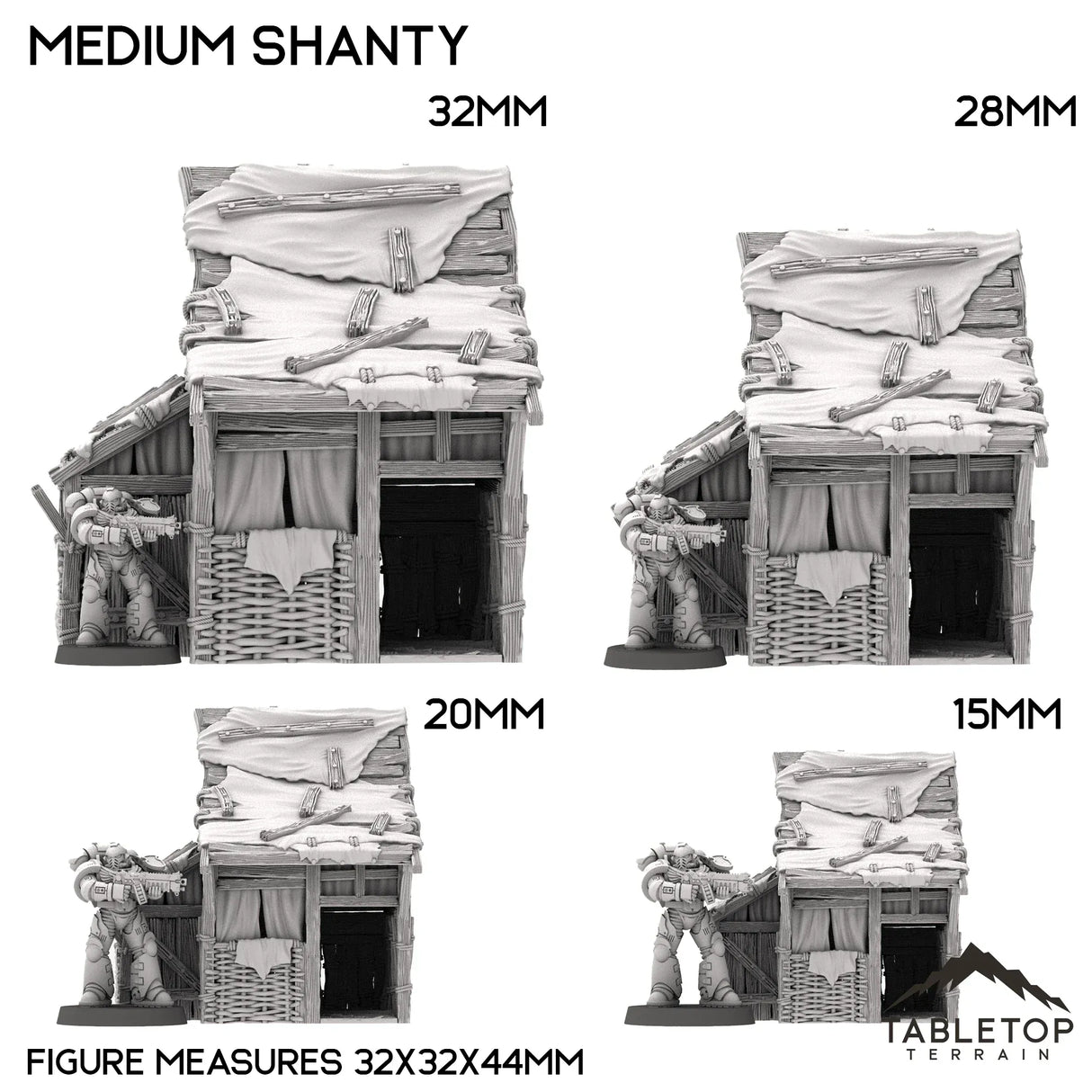 Tabletop Terrain Building Medium Shanty - Country & King - Fantasy Historical Building