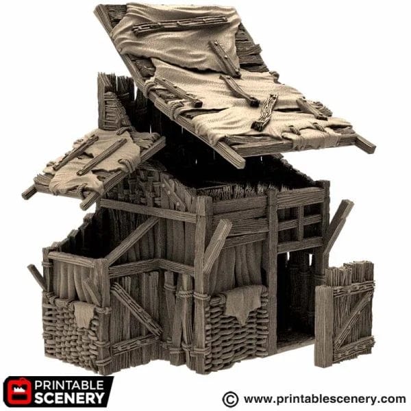 Tabletop Terrain Building Medium Shanty - Country & King - Fantasy Historical Building
