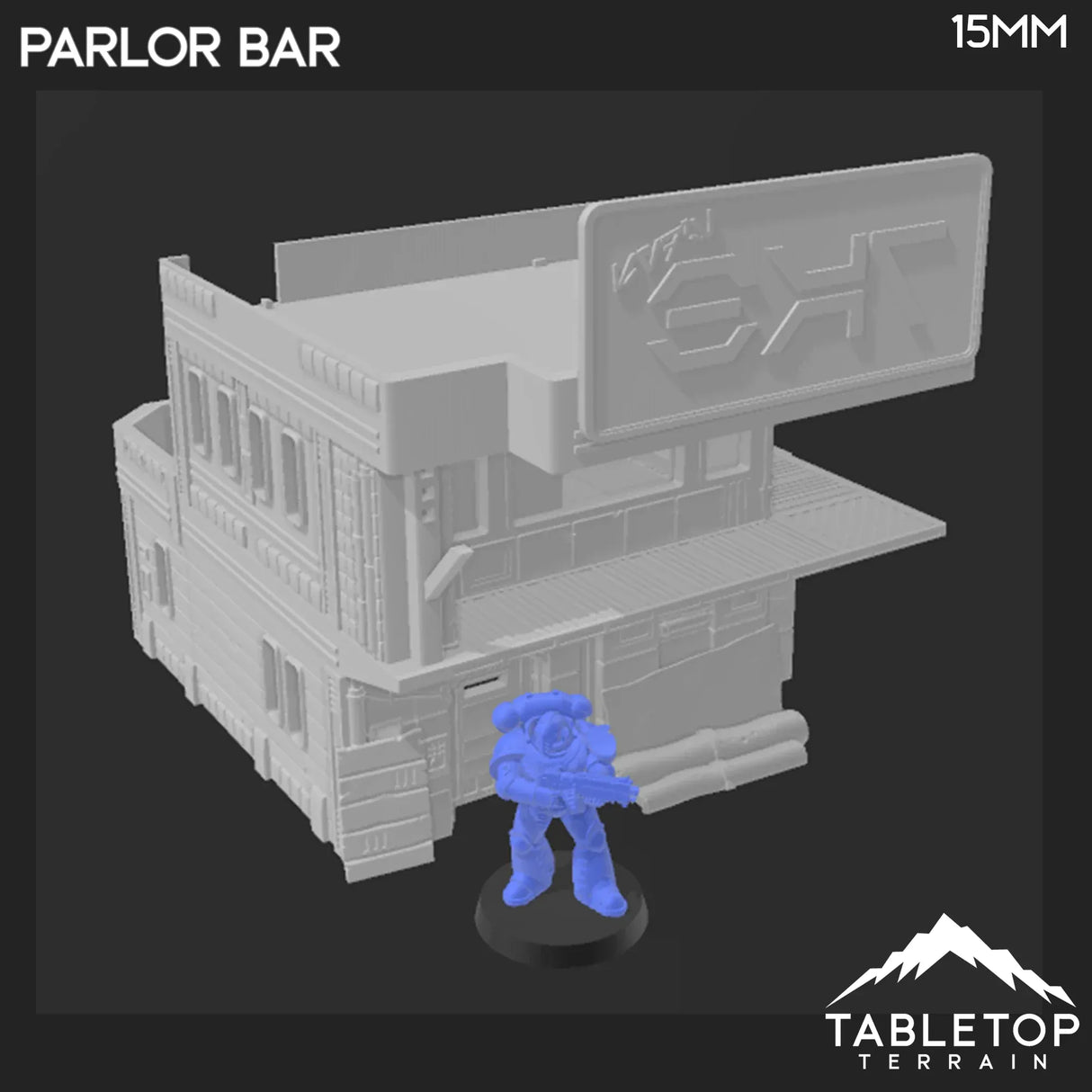 Tabletop Terrain Building Midrim City Cyberpunk Parlor Bar - Star Wars Legion Building
