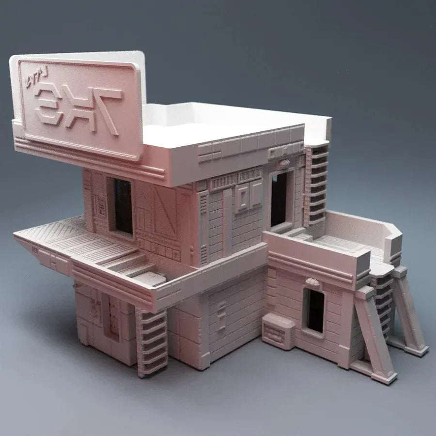 Tabletop Terrain Building Midrim City Cyberpunk Parlor Bar - Star Wars Legion Building