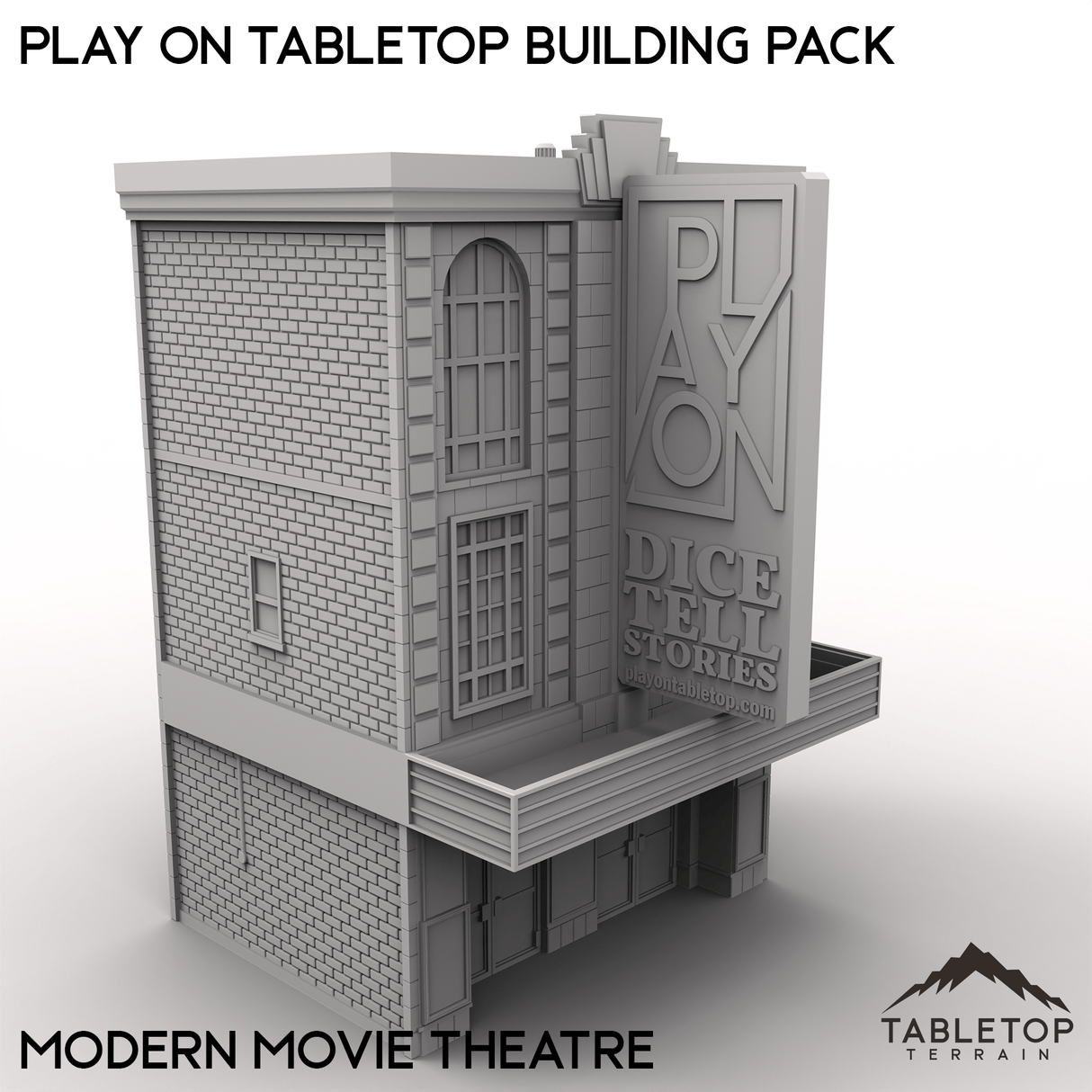 Tabletop Terrain Building Modern Movie Theater / 40mm Play On Tabletop Building Pack