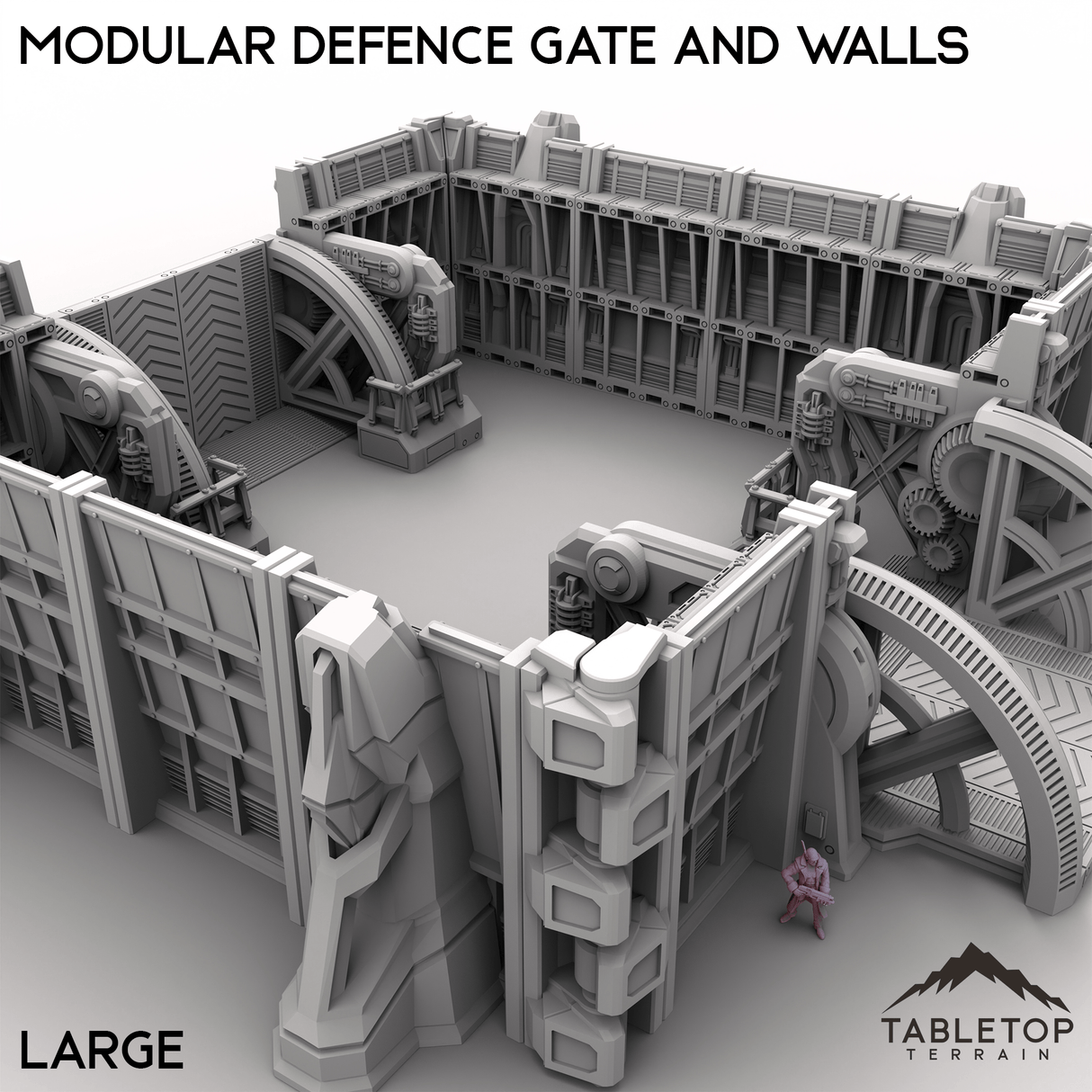 Tabletop Terrain Building Modular Defence Gate and Walls