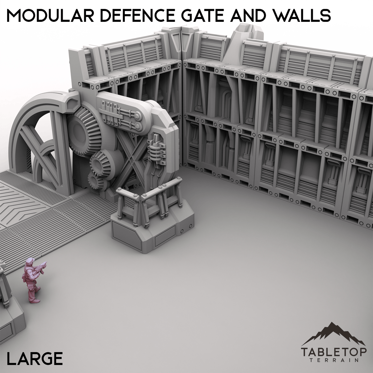 Tabletop Terrain Building Modular Defence Gate and Walls