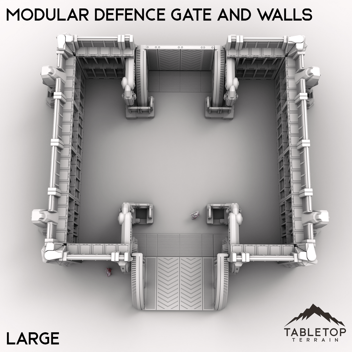 Tabletop Terrain Building Modular Defence Gate and Walls