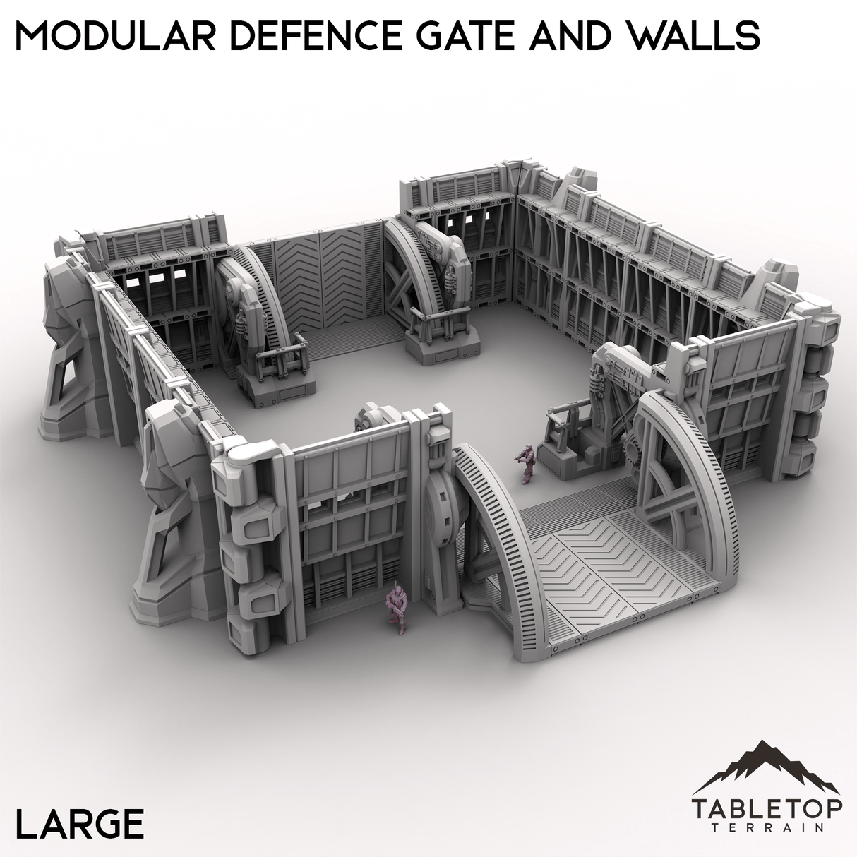Tabletop Terrain Building Modular Defence Gate and Walls