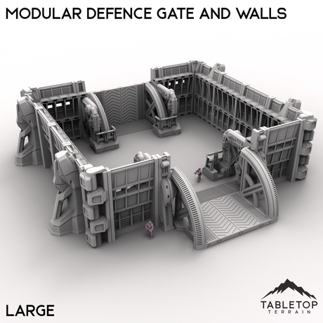 Tabletop Terrain Building Modular Defence Gate and Walls