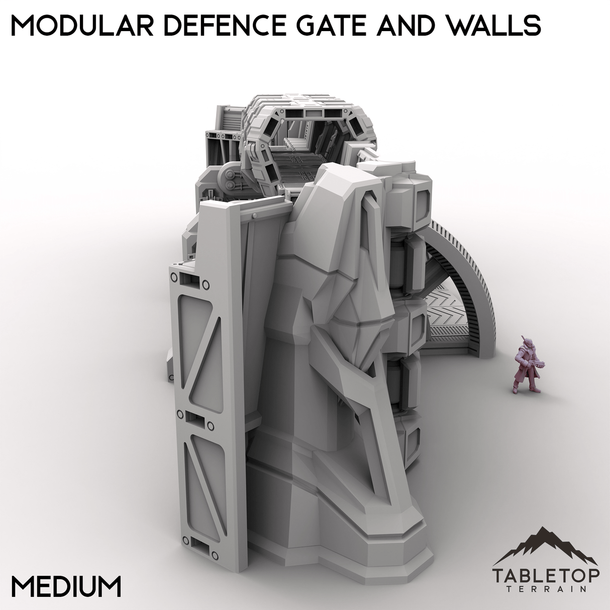 Tabletop Terrain Building Modular Defence Gate and Walls