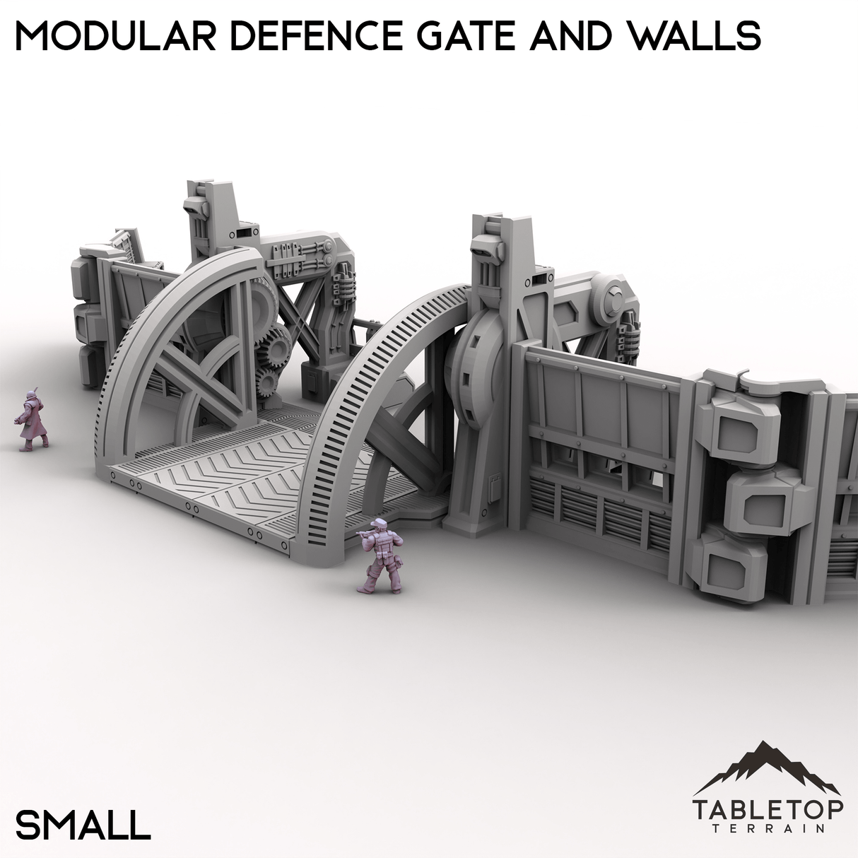 Tabletop Terrain Building Modular Defence Gate and Walls