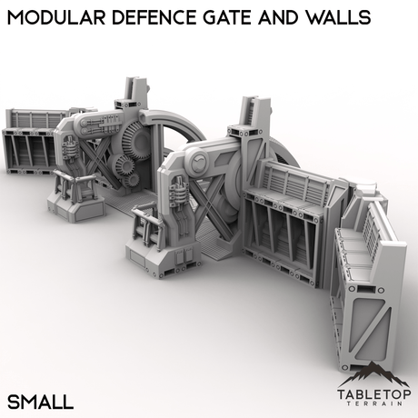Tabletop Terrain Building Modular Defence Gate and Walls