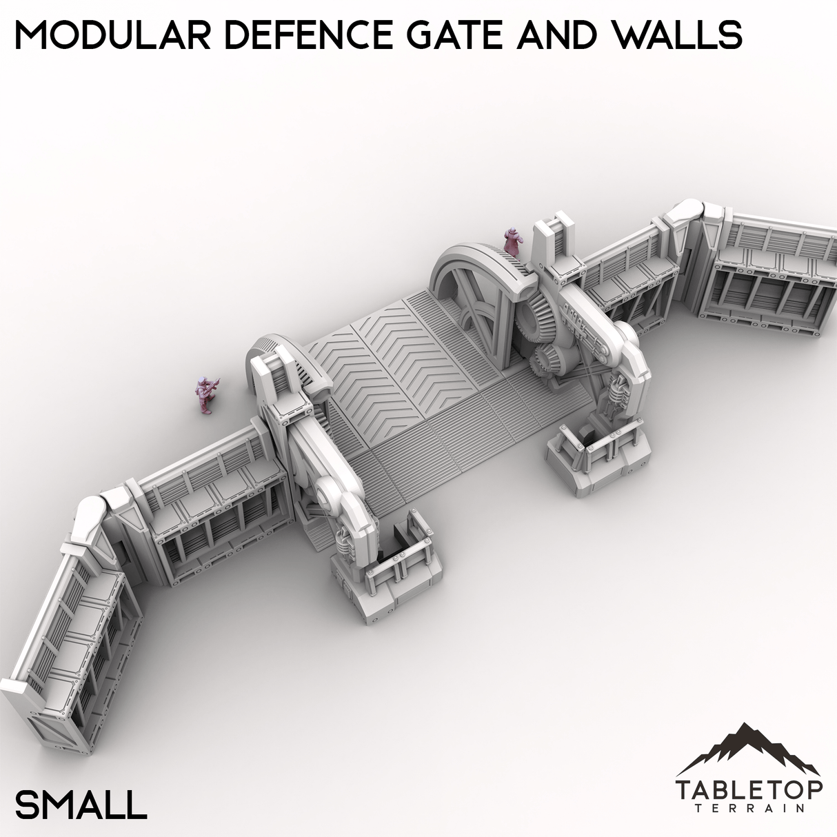 Tabletop Terrain Building Modular Defence Gate and Walls