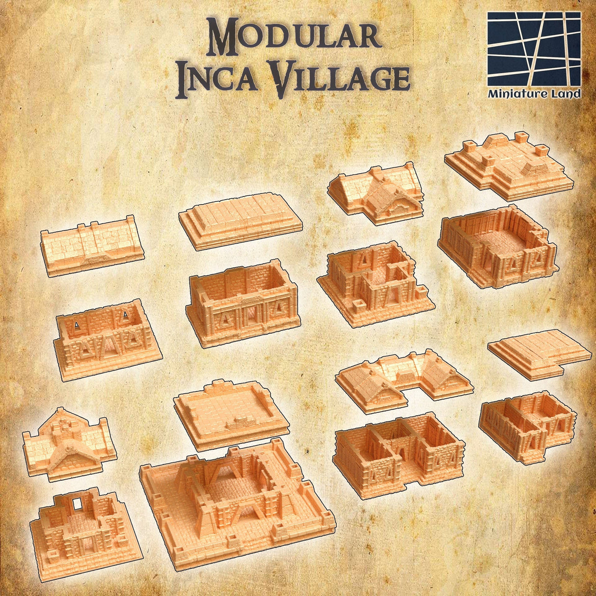 Tabletop Terrain Building Modular Inca Village