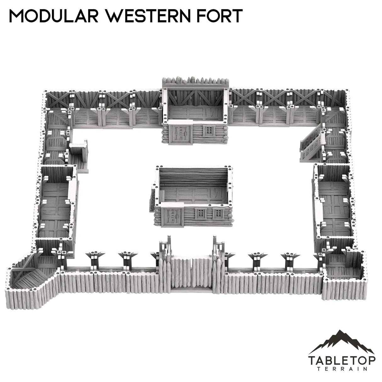 Tabletop Terrain Building Modular Western Fort - Old Wild Western Rush
