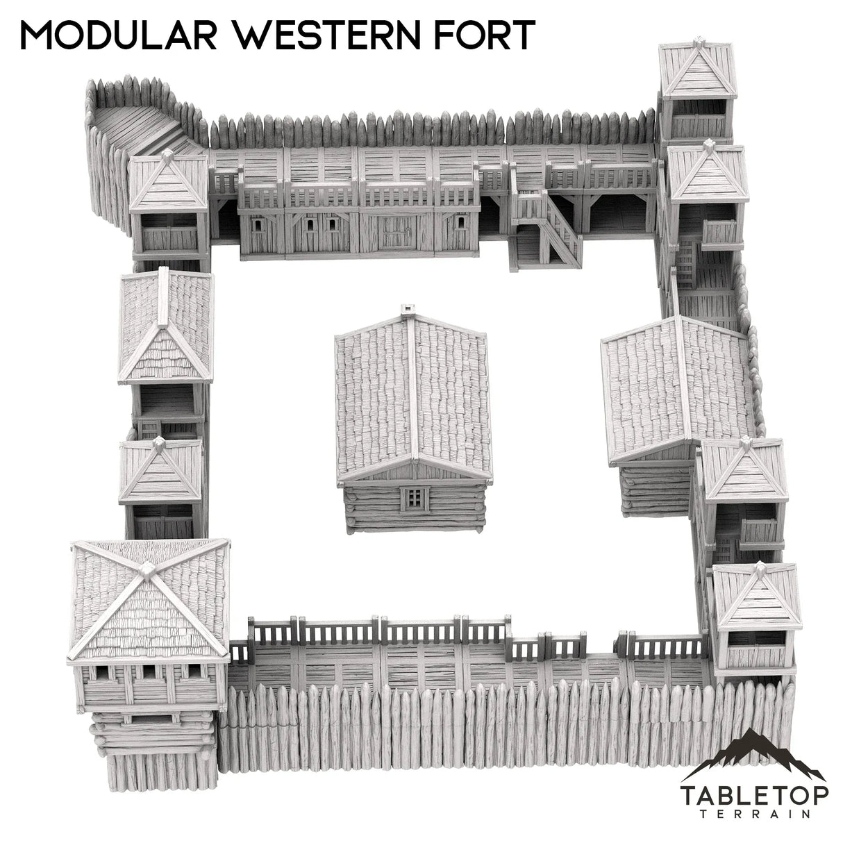 Tabletop Terrain Building Modular Western Fort - Old Wild Western Rush
