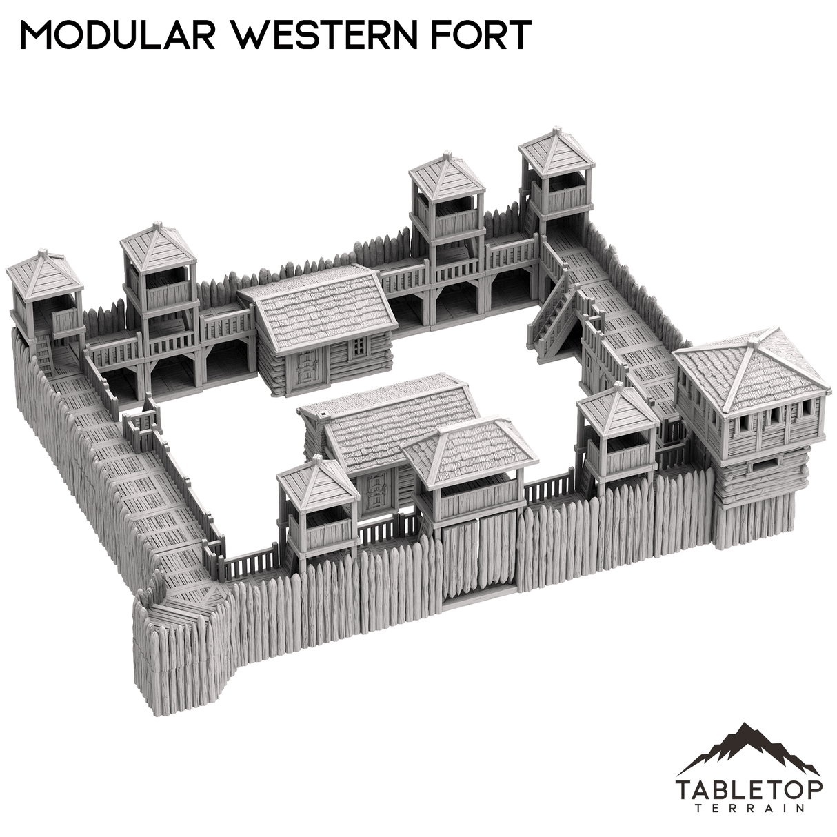 Tabletop Terrain Building Modular Western Fort - Old Wild Western Rush