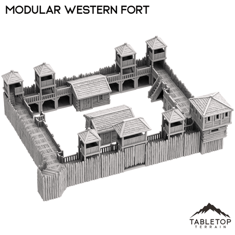 Tabletop Terrain Building Modular Western Fort - Old Wild Western Rush