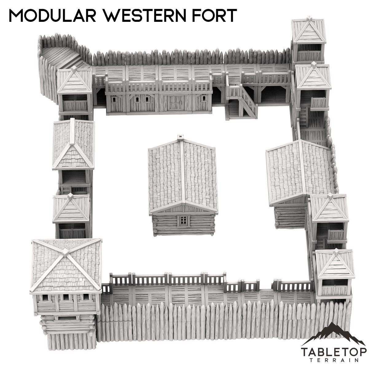 Tabletop Terrain Building Modular Western Fort - Old Wild Western Rush