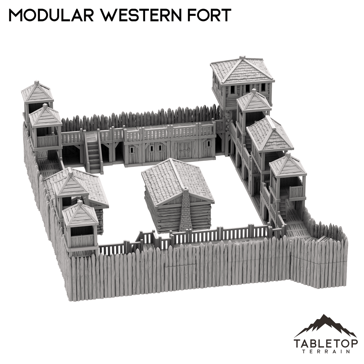 Tabletop Terrain Building Modular Western Fort - Old Wild Western Rush