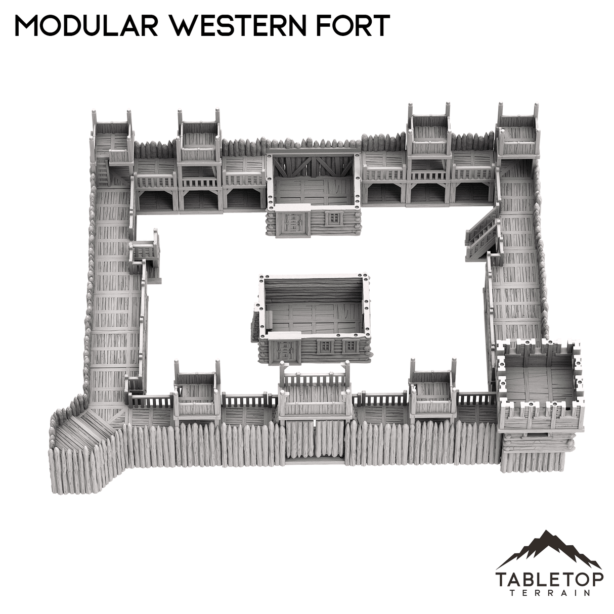 Tabletop Terrain Building Modular Western Fort - Old Wild Western Rush