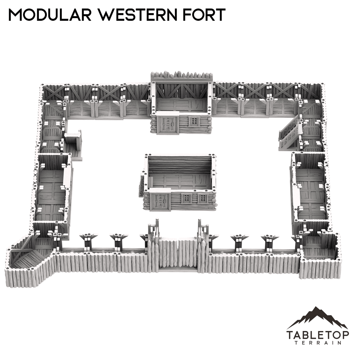 Tabletop Terrain Building Modular Western Fort - Old Wild Western Rush