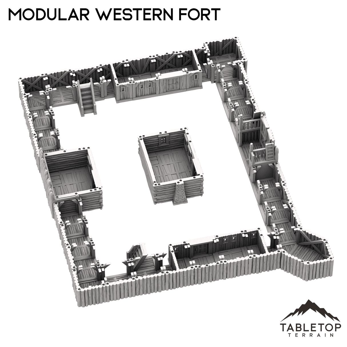 Tabletop Terrain Building Modular Western Fort - Old Wild Western Rush