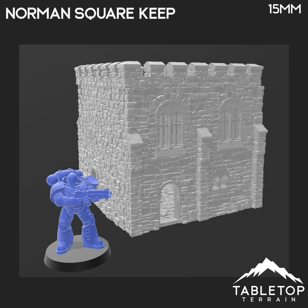 Tabletop Terrain Building Norman Square Keep - Country & King - Fantasy Historical Building