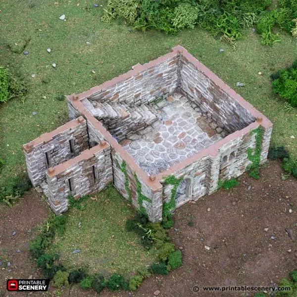 Tabletop Terrain Building Norman Square Keep - Country & King - Fantasy Historical Building