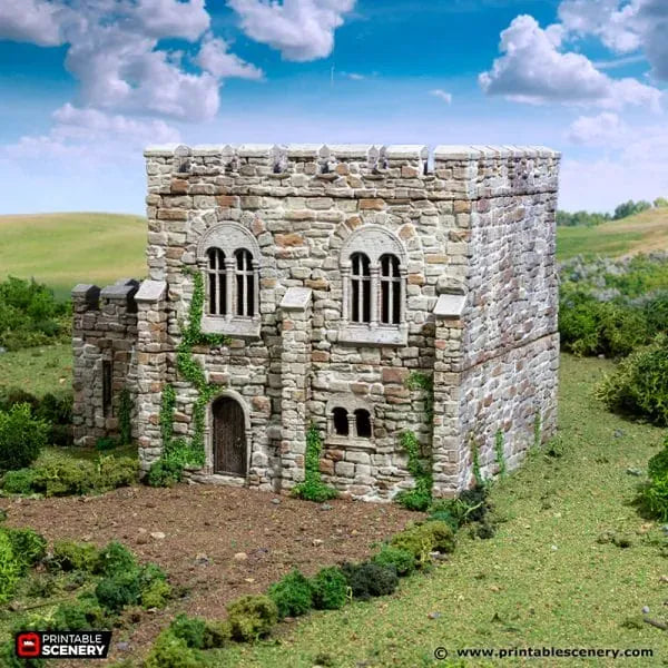 Tabletop Terrain Building Norman Square Keep - Country & King - Fantasy Historical Building