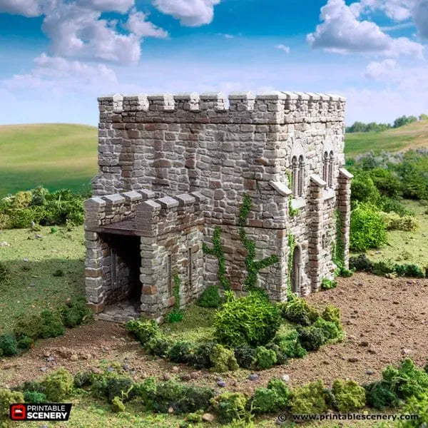 Tabletop Terrain Building Norman Square Keep - Country & King - Fantasy Historical Building