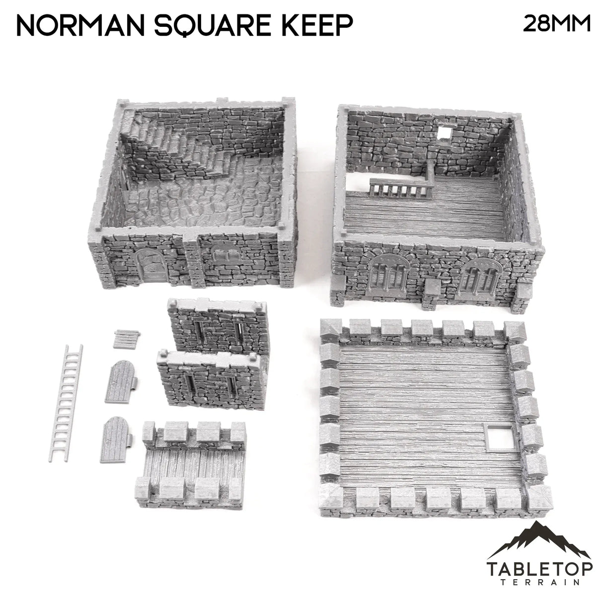 Tabletop Terrain Building Norman Square Keep - Country & King - Fantasy Historical Building