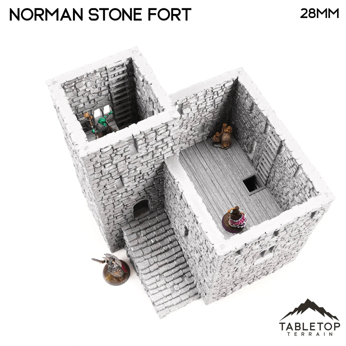 Tabletop Terrain Building Norman Stone Fort - Country & King - Fantasy Historical Building
