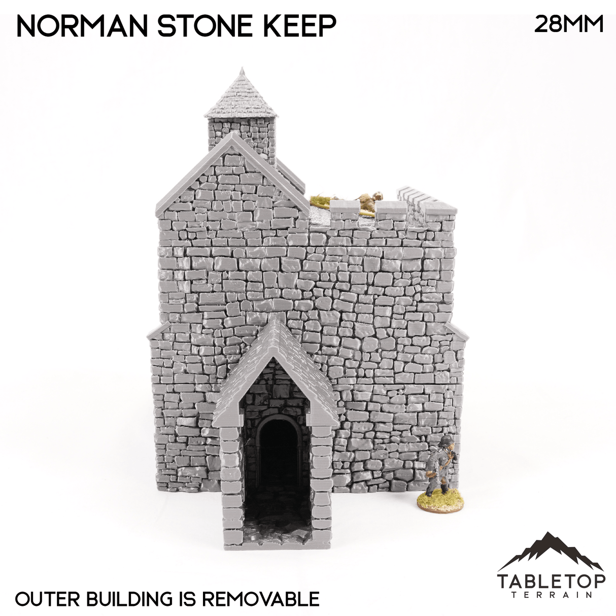 Tabletop Terrain Building Norman Stone Keep - Country & King - Fantasy Historical Building