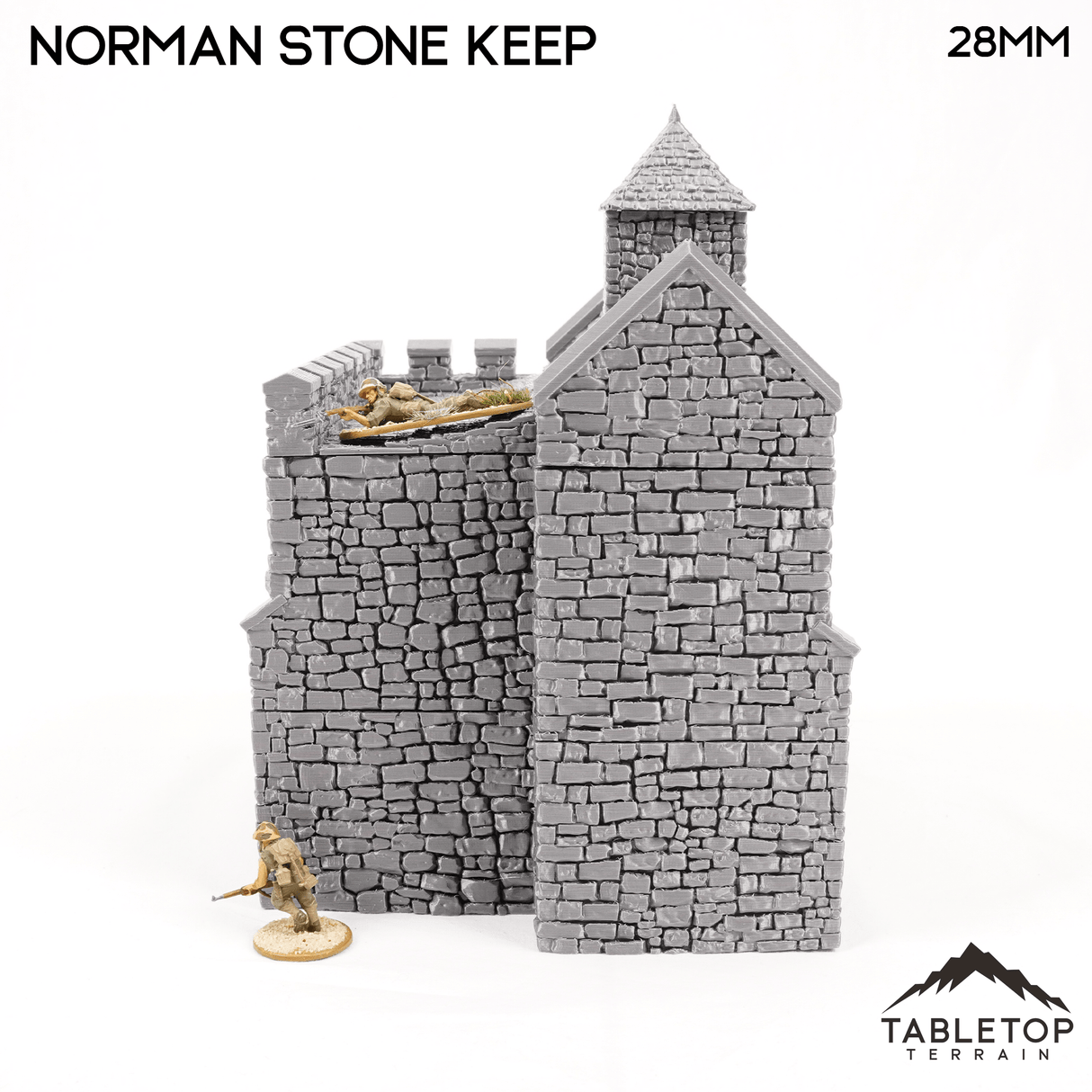 Tabletop Terrain Building Norman Stone Keep - Country & King - Fantasy Historical Building
